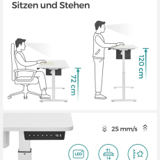 Pracovný stôl elektrický Grizzly, 140 cm, biela - 4