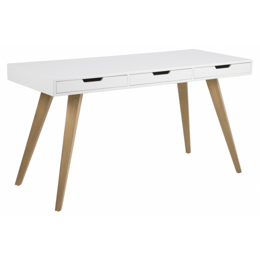 Pracovný stôl Estelle, 142 cm, MDF, biela - 1
