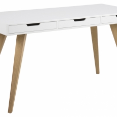 Pracovný stôl Estelle, 142 cm, MDF, biela - 1