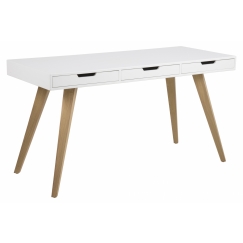 Pracovný stôl Estelle, 142 cm, MDF, biela