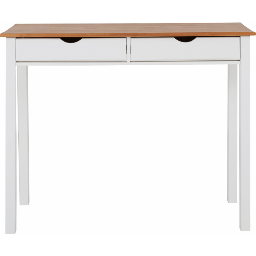 Pracovný stôl Galt, 100 cm, biela / prírodná - 1