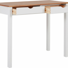 Pracovný stôl Galt, 100 cm, biela / prírodná - 2