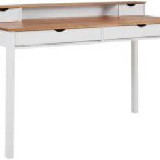 Pracovný stôl Galt, 140 cm, biela / prírodná - 1