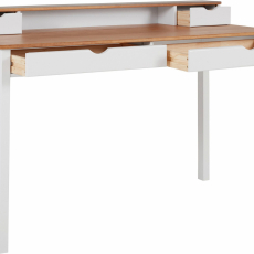 Pracovný stôl Galt, 140 cm, biela / prírodná - 3