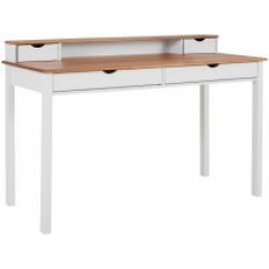Pracovný stôl Galt, 140 cm, biela / prírodná