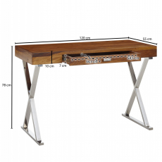 Pracovný stôl Gentles, 120 cm, sheesham - 4