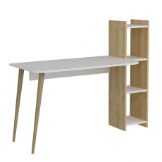 Pracovný stôl Glaxy, 110 cm, biela / dub - 4