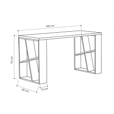 Pracovný stôl Honey, 140 cm, biela - 3