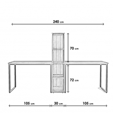 Pracovný stôl ?kili, 240 cm, orech - 3