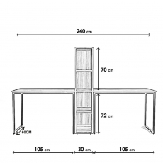 Pracovný stôl ?kili, 240 cm, orech - 7