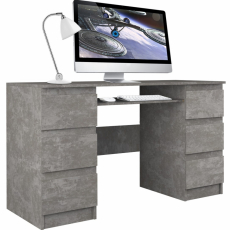 Pracovný stôl Kuba, 130 cm, tmavý betón - 1