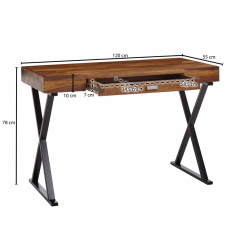 Pracovný stôl Ladnes, 120 cm, sheesham - 4