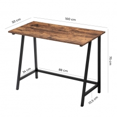Pracovný stôl Lera, 100 cm, hnedá/čierna - 7