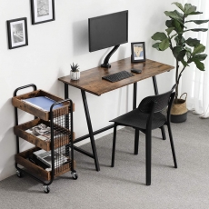 Pracovný stôl Lera, 100 cm, hnedá/čierna - 8