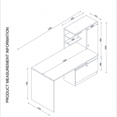 Pracovný stôl Merinos, 120 cm, biela - 4