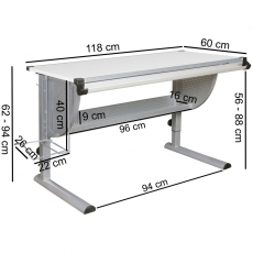 Pracovný stôl Moa, 118 cm, biela - 4