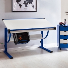 Pracovný stôl Moa, 118 cm, modrá - 1