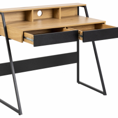 Pracovný stôl Reece, 100 cm, dub / čierna - 4