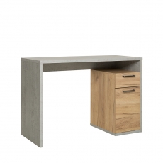 Pracovný stôl s dverami a zásuvkou Domo, 105 cm, betón/dub - 3