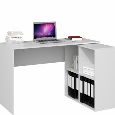 Pracovný stôl s knižnicou Plus I, 120 cm, biela - 1