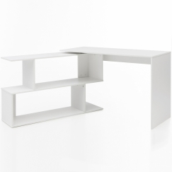 Pracovný stôl s regálom Arija, 119 cm, biela