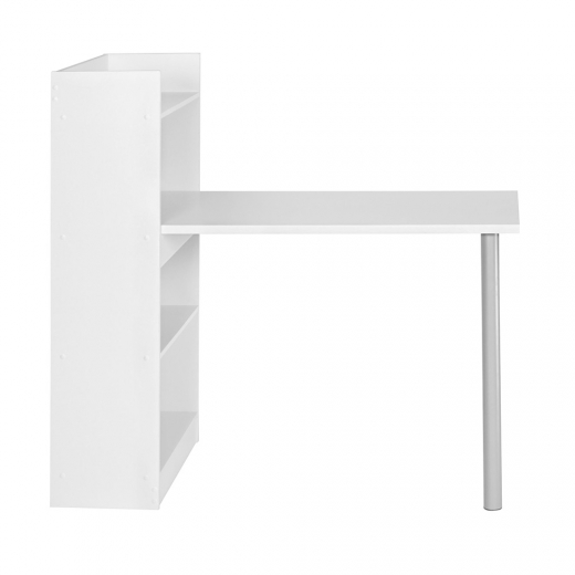 Pracovný stôl s regálom Nico, 121,5 cm, biela - 1