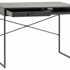 Pracovný stôl Seaford, 110 cm, MDF, čierna - 3