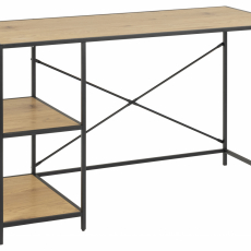 Pracovný stôl Seaford, 130 cm, dub/čierna - 1