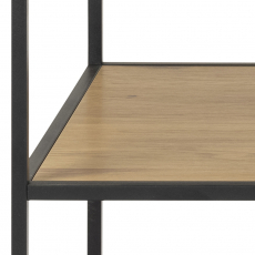 Pracovný stôl Seaford, 130 cm, dub/čierna - 4