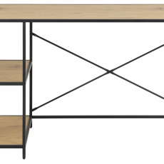 Pracovný stôl Seaford, 130 cm, dub/čierna - 7