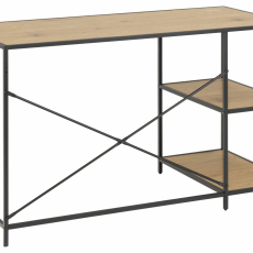 Pracovný stôl Seaford, 130 cm, dub/čierna - 8