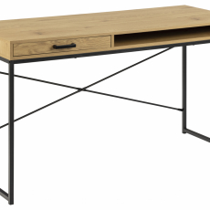 Pracovný stôl Seaford, 140 cm, dub/čierna - 1
