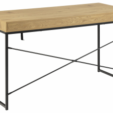 Pracovný stôl Seaford, 140 cm, dub/čierna - 5