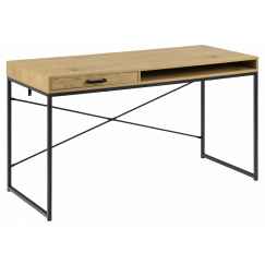 Pracovný stôl Seaford, 140 cm, dub/čierna
