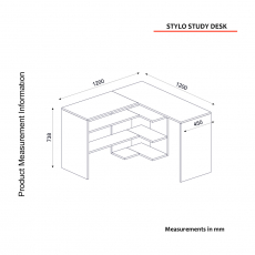 Pracovný stôl Stylo, 120 cm, šedá / dub - 7