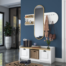 Predsieňová stena Egon, 122 cm, dub / biela - 2