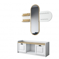 Predsieňová stena Egon, 122 cm, dub / biela - 4