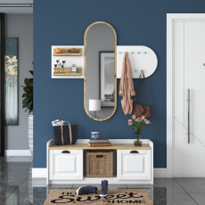 Predsieňová stena Egon, 122 cm, dub / biela - 6