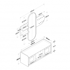 Predsieňová stena Egon, 122 cm, dub / biela - 13