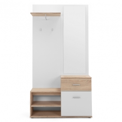 Predsieňová stena Emelie, 195 cm, Artisan dub/biela