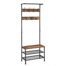 Predsieňová stena Helis, 183 cm, čierna/hnedá - 1