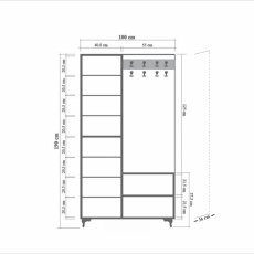 Predsieňová stena Inci, 190 cm, dub - 8