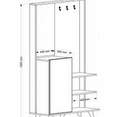 Predsieňová stena Tress, 192 cm, orech - 8