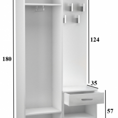 Predsieňový set Duo, 180 cm, dub sonoma - 3