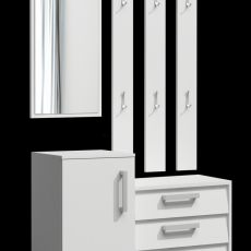 Predsieňový set Paris, 180 cm, biela - 2