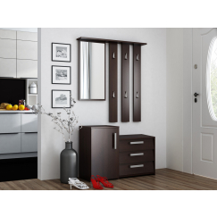Predsieňový set Paris, 180 cm, tmavo hnedá