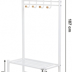 Predsieňový vešiak Hakan, 187 cm, biela - 4