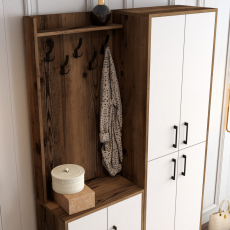 Předsíňová stěna Berlin, 200 cm, ořech / bílá - 5