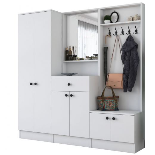 Předsíňová stěna Boat, 183 cm, bílá - 1