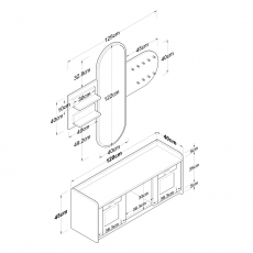 Předsíňová stěna Egon, 122 cm, dub / bílá - 5
